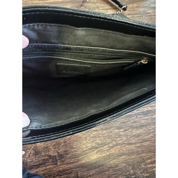 Neiman Marcus Black and Gold Crossbody Bag with Laser-Cut Design - Picture 3 of 3